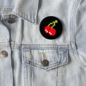 Pixel Kersen 80s Videospel Kostuum Easy Groep H Ronde Button 5,7 Cm (In situ)