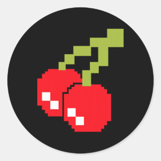 Pixel Kersen 80s Videospel Kostuum Gemakkelijke Gr Ronde Sticker