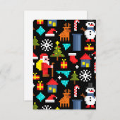 Pixel Kerstmis Bedankkaart (Voorkant / Achterkant)
