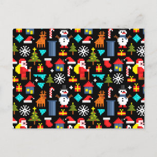 Pixel Kerstmis Briefkaart