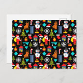 Pixel Kerstmis Briefkaart (Voorkant / Achterkant)