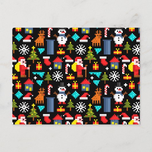 Pixel Kerstmis Briefkaart (Voorkant)