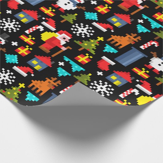 Pixel Kerstmis Cadeaupapier (Hoek)