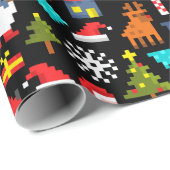 Pixel Kerstmis Cadeaupapier (Rol Hoek)