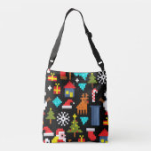 Pixel Kerstmis Crossbody Tas (Achterkant)