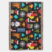 Pixel Kerstmis Deken (Voorkant Verticaal)