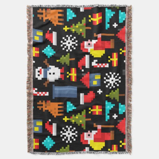 Pixel Kerstmis Deken (Voorkant Verticaal)