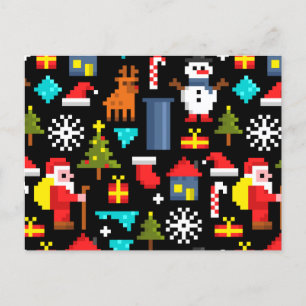 Pixel Kerstmis Feestdagenkaart