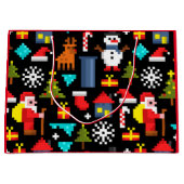 Pixel Kerstmis Groot Cadeauzakje (Voorkant)