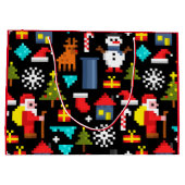 Pixel Kerstmis Groot Cadeauzakje (Achterkant)