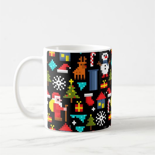 Pixel Kerstmis Koffiemok (Links)