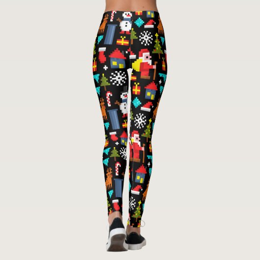 Pixel Kerstmis Leggings (Achterkant)