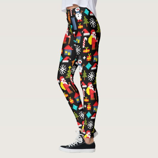 Pixel Kerstmis Leggings (Links)