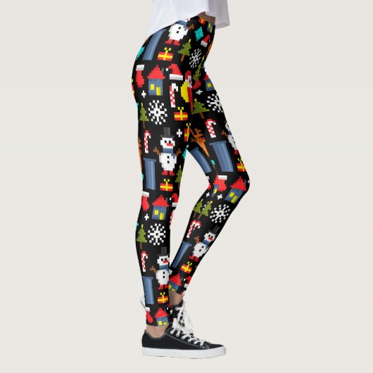 Pixel Kerstmis Leggings (Rechts)
