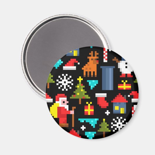 Pixel Kerstmis Magneet (Voorkant / Achterkant)