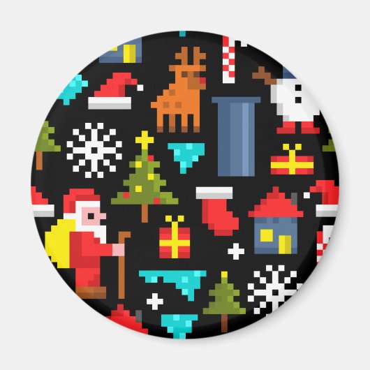 Pixel Kerstmis Magneet (Voorkant)