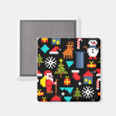 Pixel Kerstmis Magneet (Voorkant / Achterkant)