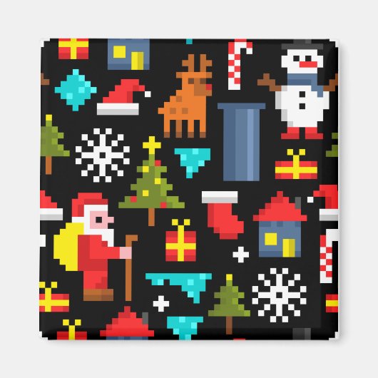 Pixel Kerstmis Magneet (Voorkant)