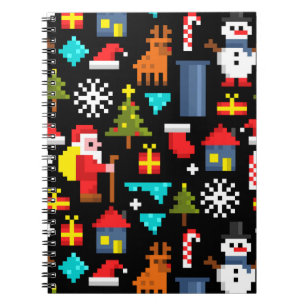 Pixel Kerstmis Notitieboek