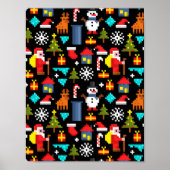 Pixel Kerstmis Poster
