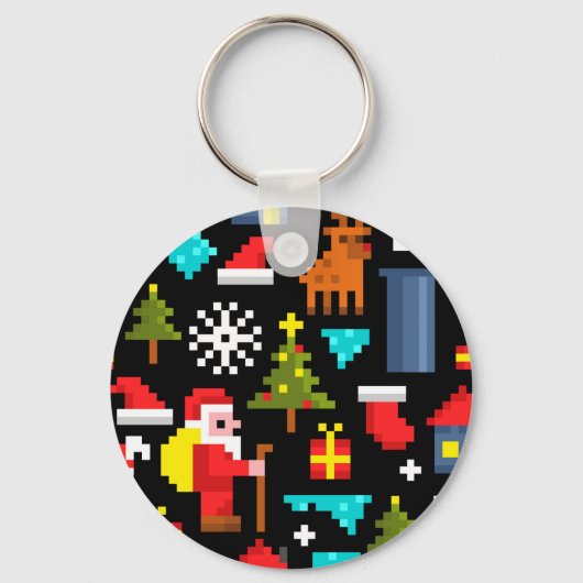 Pixel Kerstmis Sleutelhanger (Voorkant)
