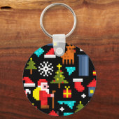Pixel Kerstmis Sleutelhanger (Voorkant)