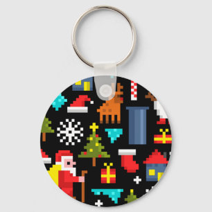 Pixel Kerstmis Sleutelhanger