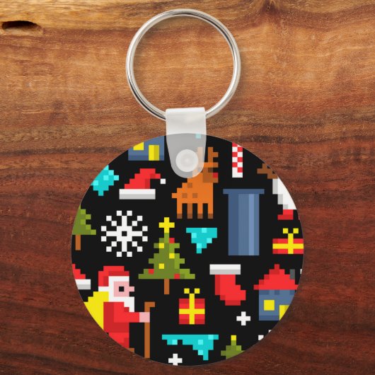Pixel Kerstmis Sleutelhanger (Voorkant)