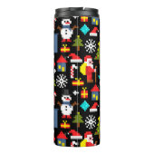 Pixel Kerstmis Thermosbeker (Achterkant)
