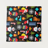 Pixel Kerstmis Wandkleed (Voorkant (horizontaal))