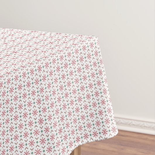 Pixel Kerstsnowflakes Tablecloth Tafelkleed (Voorbeeld)