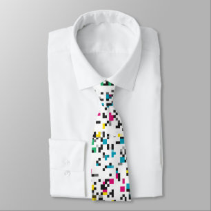 Pixel kleur blokken Glitch Necksjaal Stropdas