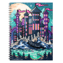 Pixel kleurrijk kasteel