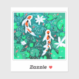 Pixel koi vijver kunst sticker