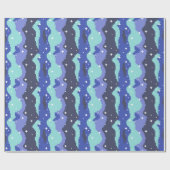 Pixel Kosmische Golven met Sterren Patroon Cadeaupapier (Vlak)