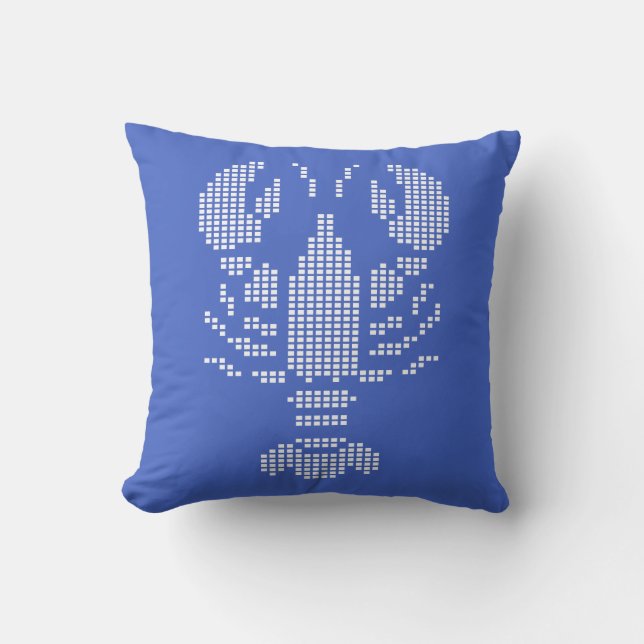 Pixel Kreeft Embleem Mozaïek Kussen (Voorkant)