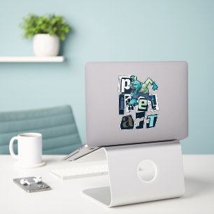 Pixel kunst en monster sticker