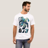 Pixel kunst en monster t-shirt (Voorkant volledig)