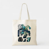 Pixel kunst en monster tote bag (Achterkant)