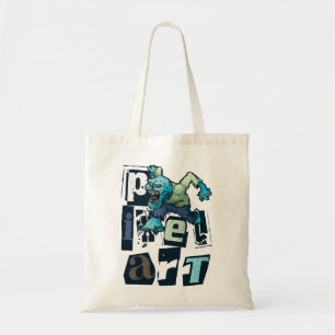 Pixel kunst en monster tote bag