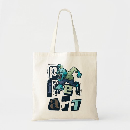 Pixel kunst en monster tote bag (Voorkant)