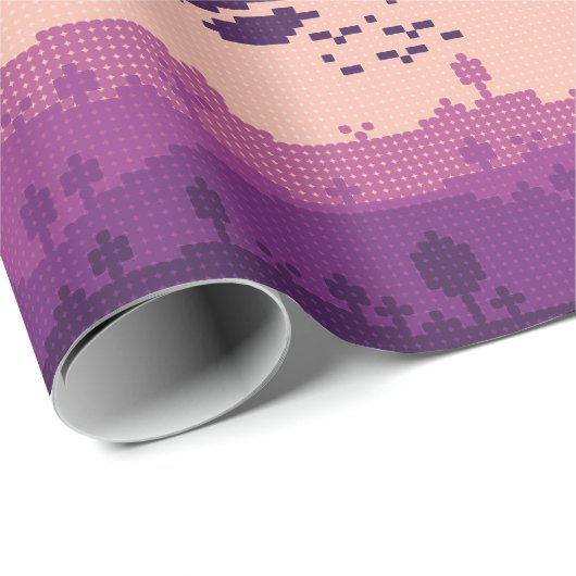 Pixel Landscape Pattern Cadeaupapier (Rol Hoek)