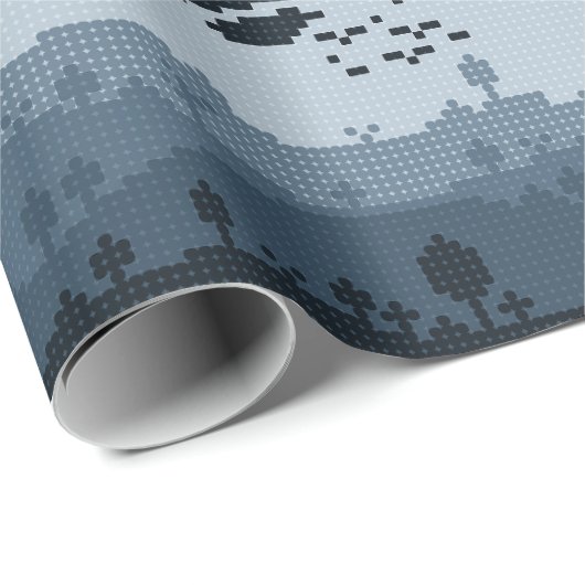 Pixel Landscape Pattern Cadeaupapier (Rol Hoek)
