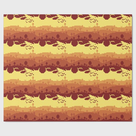Pixel Landscape Pattern Cadeaupapier (Vlak)