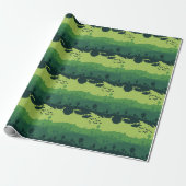 Pixel Landschaps Patroon Cadeaupapier (Uitgerold)