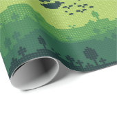 Pixel Landschaps Patroon Cadeaupapier (Rol Hoek)