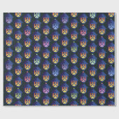 Pixel Lantern Night Pattern Cadeaupapier (Vlak)