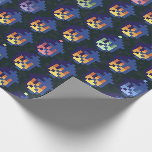 Pixel Lantern Night Pattern Cadeaupapier (Hoek)