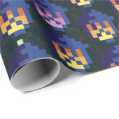 Pixel Lantern Night Pattern Cadeaupapier (Rol Hoek)
