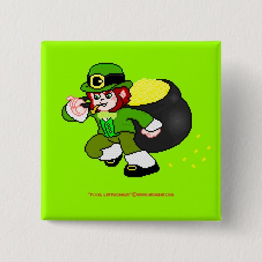 Pixel Leprechaun Button 2 (Voorkant)